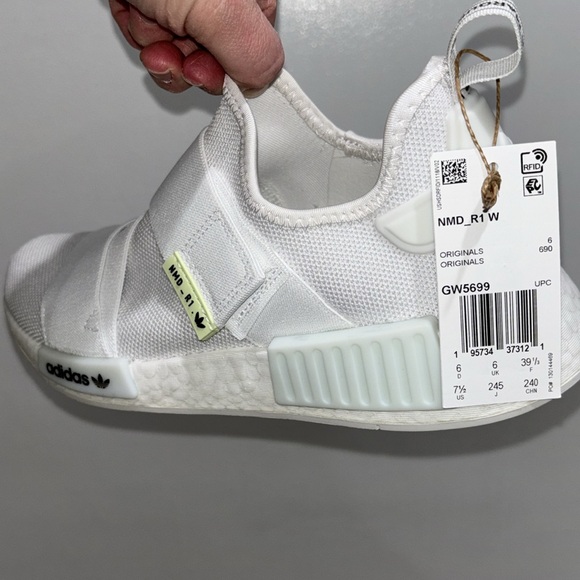 NWT Wmns Adidas NMD_R1 'White Almost Lime’ size 7.5 - Picture 7 of 11
